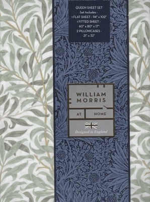 William Morris England Queen Sheet Set Willow Bough Sage Green 4pc Cottage Chic - Image 1 of 4
