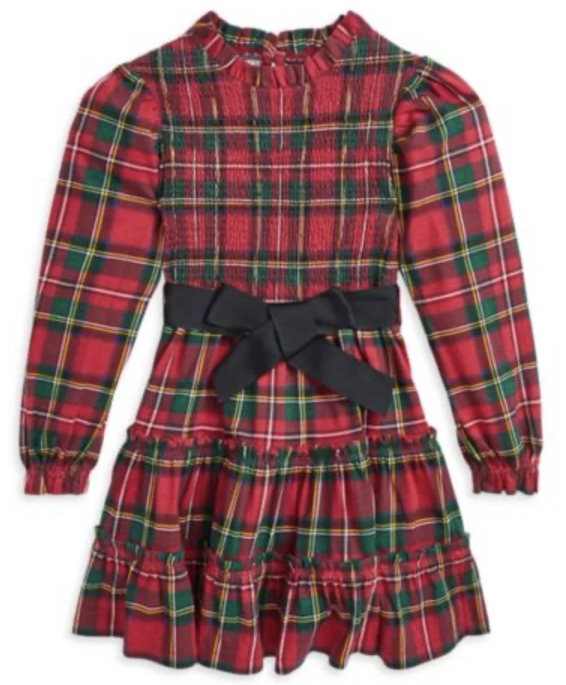 NWT, Girls Polo Ralph Lauren Smocked Tartan Plaid Dress. Size S(7). Eu 130 - Image 1 of 1