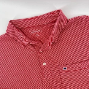 Crown & Ivy Mens Medium Striped Red & White Short Sleeve Polo Shirt - Picture 1 of 13