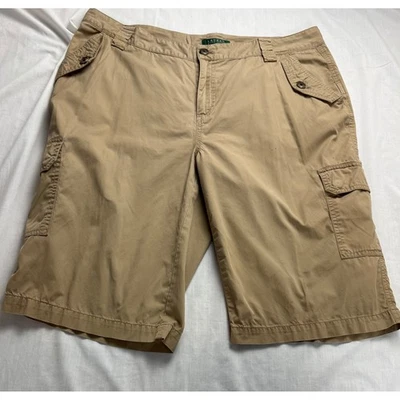 Lauren Ralph Lauren Women Cargo Shorts Tan Khaki Size 14W 37 Waist - Image 1 of 4