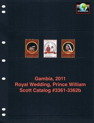 Valor Scott de $6,60 - Boda Real GAMBIA 2011 Príncipe Guillermo, Kate CV MNH NH UMM Foto 1 de 4