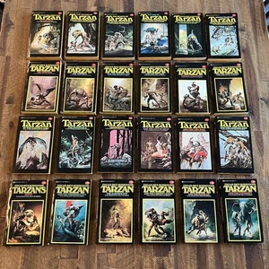 TARZAN Edgar Rice Burroughs #1-24 Ballantine Black Covers : COMPLETE SET - Foto 1 di 22