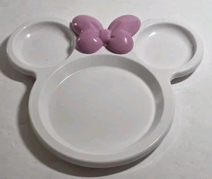 Disney Minnie Mouse Rosa & Weiß Schmuck Schale Maus Ohren Hartplastik 4,5"x4" - Bild 1 von 4