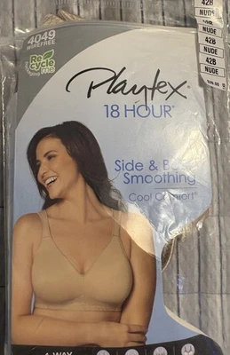 Playtex 18 Hour Side And Back Smoothing Cool Comfort Bra 42B NIP - Image 1 of 4