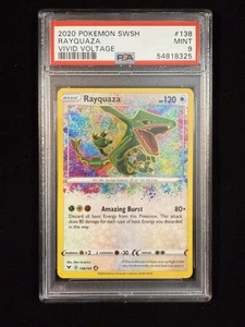Pokémon SWSH Vivid Voltage #138 Rayquaza 2020 increíble raro holograma PSA 9 como nuevo - Imagen 1 de 2