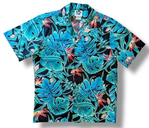 HILO HATTIE Vintage Hawaiihemd hell türkis Knopfleiste Monstera tropisch Gr. 3XL - Bild 1 von 13