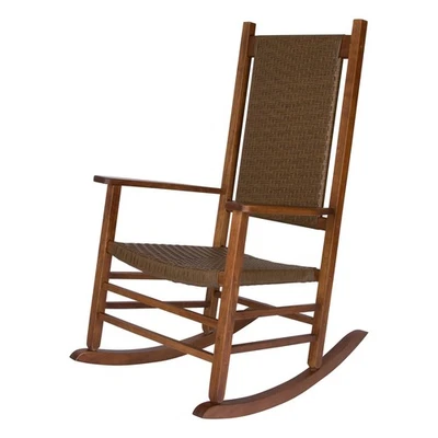 SHINE COMPANY HAMPTON PORCH ROCKER HIGH BACK WOOD ROCKING CHAIR 4335OA-OAK - OAK - Image 1 of 4