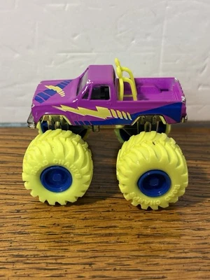 Vintage 1987 Road Champs Purple & Neon Yellow Wheels Monster Truck Chevy 4x4 - Image 1 of 4