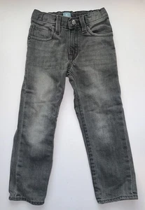 baby Gap Boys Straight Adjustable Denim Jeans Dark Wash Grey Size 4 - 4T - Picture 1 of 7
