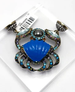 HEIDI DAUS "Charming Crab" Crystal Magnetic Blue Crab Pendant Charm - NWT - Picture 1 of 8