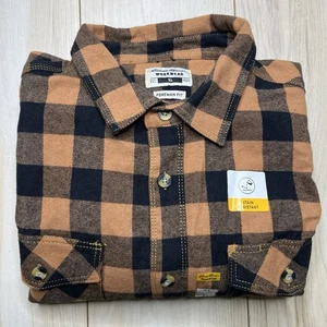 Eddie Bauer Workwear Foreman Fit XL Stain-Resistant Buffalo Plaid Flannel Shirt - Picture 1 of 11