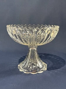 Antique Victorian clear pressed glass compote c.1880-90s - Picture 1 of 8