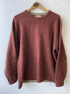 Woolrich Dark Mulberry Heather Wool Blend Knit Sweater Fisherman Men's 2XL - Picture 1 of 3