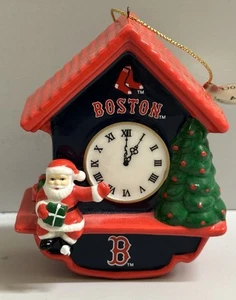 2014 Boston Red Sox Danbury Mint Santa’s Cuckoo Clock Christmas Ornament - Picture 1 of 8