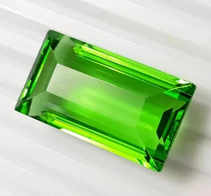 Piedra preciosa suelta topacio verde brasileño natural corte esmeralda certificada 120 quilates - Imagen 1 de 5