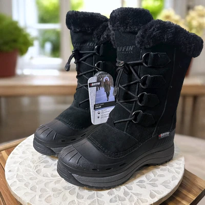 Botas de neve Baffin Chloe impermeáveis inverno preto feminino classificação 7 tundra -40°F - Imagem 1 de 4