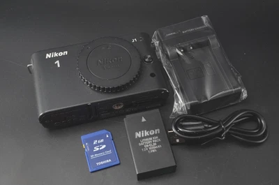 Nikon 1 J1 10.1MP Digital Mirrorless Camera Black Body Free Ship #E31 - Image 1 of 4