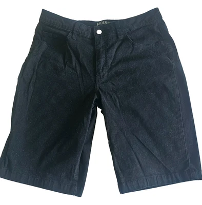 Riders by Lee 女式中腰百慕大短裤黑色 11 英寸内缝 12 M 码 — 第 1/4 张图片