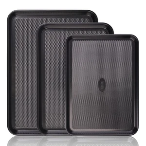 Baking Sheet Pan Set, 3x Cookie Sheets for Oven, Diamond Texture Premium Air ... - Picture 1 of 9
