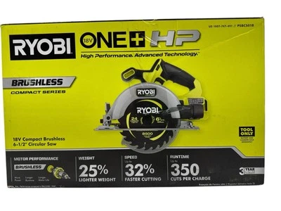Sierra circular Ryobi ONE+ HP 18V 61/2" herramienta inalámbrica sin escobillas solo PSBCS01B (OB2) Foto 1 de 4