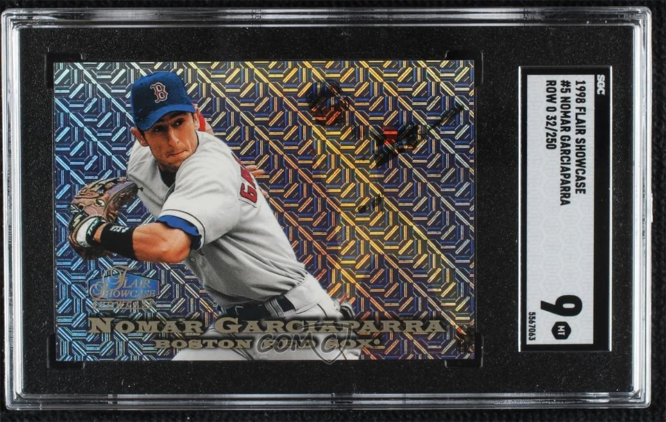 1998 Flair Showcase Row 0 /250 Nomar Garciaparra #5 SGC 9 MINT - Image 1 of 2
