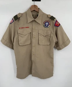 Boy Scouts of America Cub Scout Uniform Shirt Vented 100% Polyester Youth Large - Picture 1 of 7