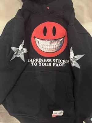 Staple Pigeon X Ron English Smiley Skull Happiness Sticks to Your Face Patch M - Imagem 1 de 4
