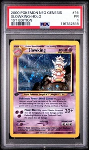 PSA 1 Slowking Holo 1st Edition #14 Neo Genesis 2000 Pokemon WoTC PR - Picture 1 of 2
