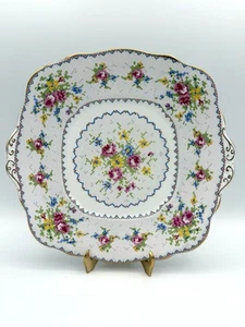 Royal Albert Petit Point - Square Handled Cake Plate, 9 3/4" - Picture 1 of 5