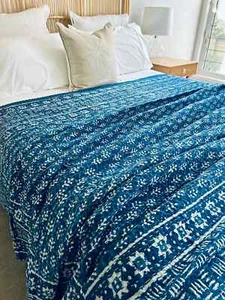 Nalini Indigo Kantha Quilt | Queen ~ King - Picture 1 of 5