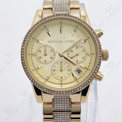 Reloj para mujer Michael Kors MK6484 Ritz tono dorado acero inoxidable caja 37 mm Foto 1 de 4