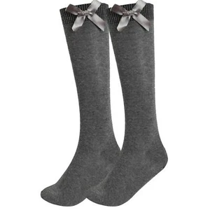 Ladies Girls Knee High Socks Long Length Soft Cotton Solid Colour 3 Pairs - Picture 1 of 13