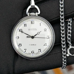 Reloj Bolsillo Wostok Clásico Vintage 2409 17 Joyas Reloj Vostok SU, URSS 1980s - Imagen 1 de 7