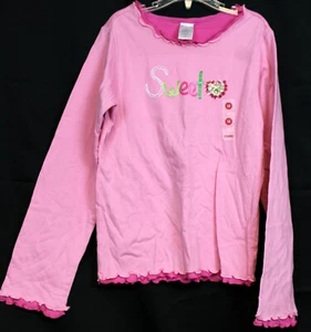 2006 Gymboree Sweetheart Valentine Day SWEET Sequin Shirt Pink Lettuce Edge sz12 - Picture 1 of 9