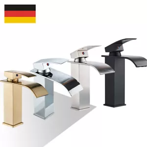 Wasserfall Waschtischarmatur Wasserhahn Bad Kaltes und Heißes Einhandmischer DE - Bild 1 von 27