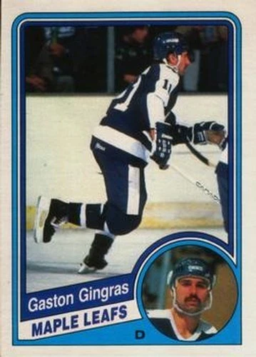 #303 Gaston Gingras - Toronto Maple Leafs - 1984-85 O-Pee-Chee Hockey - Image 1 of 1