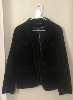 Chaqueta Blazer Mujer Talla M Willi Smith Pana Bolsillos 3 Botones Negro #BJ Foto 1 de 4