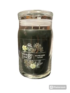 Yankee Candle Silver Sage & Pine Scented, Signature 20oz Large Jar 2-Wick Candle - Picture 1 of 3