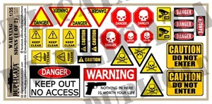 Diorama/Model Accessory - 1/35 Warning/Caution/Danger Signs (2 Sheets) - Picture 1 of 6