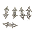 5 NEW LEGO Minifigure, Weapon Throwing Star ,Textured Grips, Sprue Flat Silver