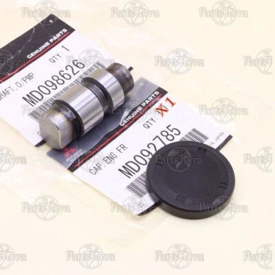 OEM Mitsubishi Mirage Oil Pump Balance Shaft Stub & Eng Front Case Cap 1991-1992 - Image 1 of 4