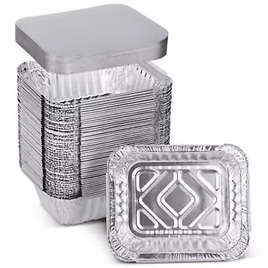 1LB Takeout Foil Pans with Lids(50 Pack), Recyclable Food Storage,Disposable ... - Picture 1 of 7