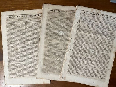 Lot Of 1813 And 1814 Niles’ Weekly Register; Baltimore  - Image 1 of 4