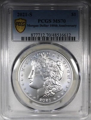 2021 Morgan Dollar PCGS MS70 100th Anniversary Slab - Image 1 of 2
