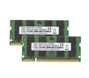 DDR2 4GB RAM 2x2GB 2 G PC2-5300 667MHz 200Pin SODIMM Laptop Memory CL5 NON ECC - Picture 1 of 7