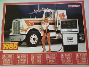c)Poster France Routiers Calendrier 1985; Paris-Dakar/ Freightliner