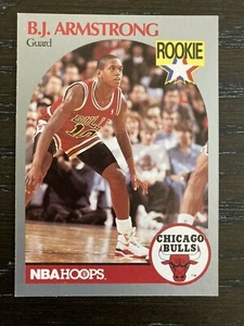 1990-91 NBA Hoops Basketball B.J. Armstrong #60 Chicago Bulls Rookie Card - Picture 1 of 2