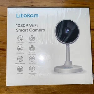 SEALED Litokam 1080P WiFi Indoor Smart Camera, Night Vision, Motion Detection - Picture 1 of 3