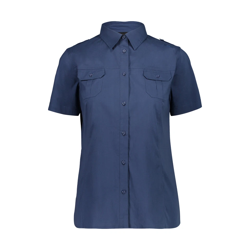 CMP Femmes Blouse Femme Chemise Bleu Foncé Respirant Élastique Entretenir Facile - Photo 1/1