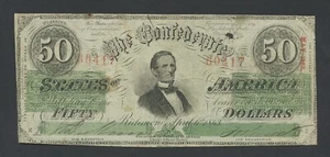 CONFEDERATE STATES OF AMERICA $50 note 1863 Fr.CS-57 ms.20? Banknotes - Picture 1 of 2